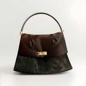 Vintage Gaitan 1960s Black Calf Hair Truly Unique Handbag Shoulder Bag Purse